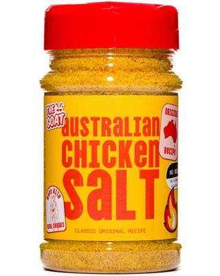 The GOAT Australian Chicken Salt - the original umami bomb for chips, chicken and almost anything. Jumbo 300g Shaker. The Authentic Aussie recipe. The GOAT Australian Chicken Salt - the original umami bomb for chips, chicken and almost anything. Jumbo 300g Shaker. The Authentic Aussie recipe.