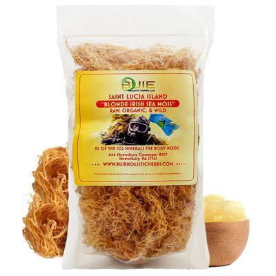 Golden Irish Sea Moss Wildcrafted from St. Lucia 55g Makes 0.85L Sea Moss Gel 100% Natural, Raw & Sun-Dried Dr. Sebi Inspired, Nutrient-Rich Irish Moss for Health & Wellness