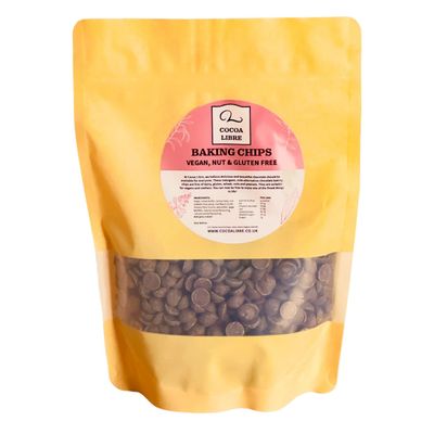 Vegan "Milk" Chocolate Chips 500g - Dairy Free, Nut Free, Gluten Free Plant-Based &amp; Allergen-Friendly Ideal for Baking &amp; Snacking