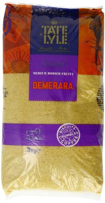 Tate & Lyle - Fairtrade Demerara Brown Sugar - Fruity, Sweet-Spiced Crystals with Crunch - For Hot & Cold Drinks, Baking and Toppings - Vegan, Vegetarian and Suitable for Kosher Diets - 3kg