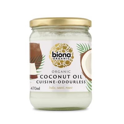 Biona Organic Coconut Oil 470ml - Cuisine Mild &amp; Odourless - Dairy Free, Naturally Vegan - Ketogenic and 100% Natural - For Cooking, Roasting and Baking