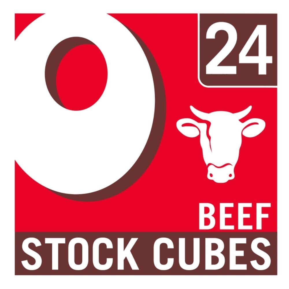 OXO 24 Beef Stock Cubes - Made with Authentic Meat Juices, Rich &amp; Savoury Flavour, Ideal for Soups, Stews, Gravy &amp; Roast Dinners, 142 g (Pack of 1)