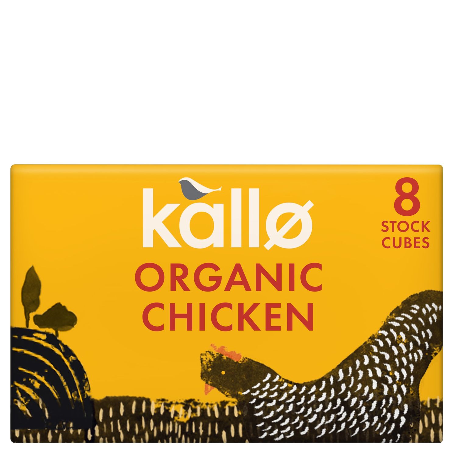 Kallo Organic Chicken Stock Cubes, Gluten Free &amp; Coeliac Friendly with No Artificial Colours, 12 x 88g