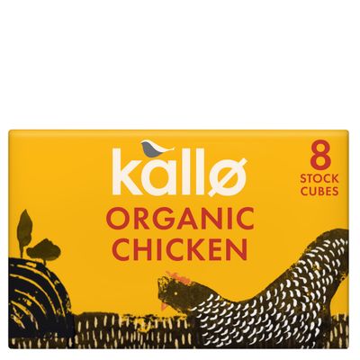 Kallo Organic Chicken Stock Cubes, Gluten Free &amp; Coeliac Friendly with No Artificial Colours, 12 x 88g