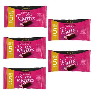 Jamesons Raspberry &amp; Coconut Ruffles 26 Gram 5 Bars (Pack of 5)