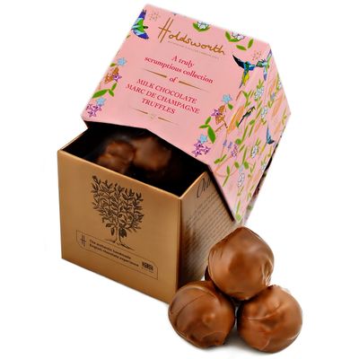 Holdsworth Chocolates Milk Chocolate Marc de Champagne Chocolate Truffles 55g Truly Scrumptious Champagne Truffles Luxury Chocolates. Valentine's Day, Mother's Day Classics