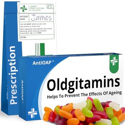 Funny Gifts For Him Fathers Day Sweets Rude Joke Pill Tablets Box Oldgitamins Prank with Jelly Beans Dad Men Him April Fools Day Birthday Gifts Rude Presents for Boyfriend