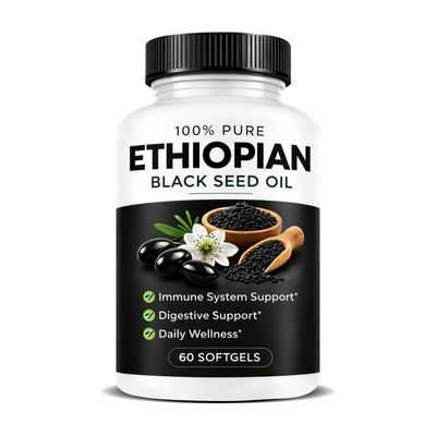 Ethiopian Black Seed Oil, Ethiopian Cold-Pressed Nigella Sativa, for Men and Women