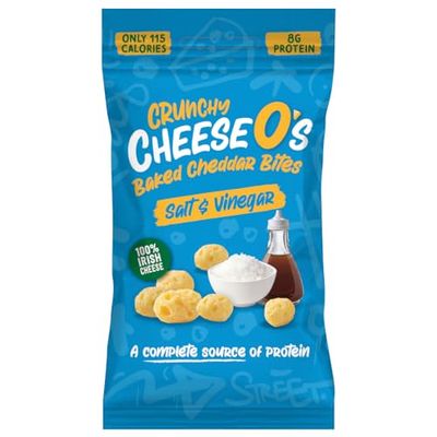 CheeseO's Crunchy Baked Cheddar Bites - Keto Snacks - High-Protein Cheese Snacks - Salt &amp; Vinegar Multipack 10x20g - Low Carb -Gluten Free - Vegetarian