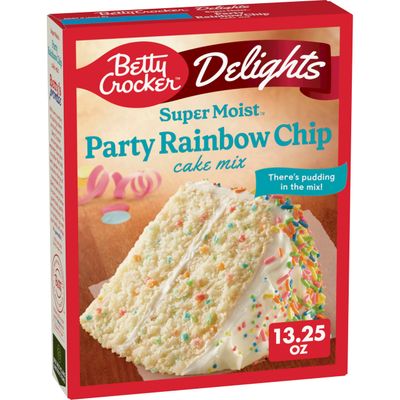 A American Food Mart Betty Crocker Delights Super Moist Party Rainbow Cake Mix 376g (13.25oz)