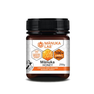 Manuka Lab Certified MGO 100+ New Zealand Manuka Honey 250g - Pure and Nourishing Honey with a Delicate Touch, Authentic, Natural Alternative to Sugar