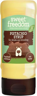 Sweet Freedom Pistachio Syrup 350 g - Vegan Drizzle for Coffee and Pancakes, Naturally Sweetened with Fruits, Only 13 Kcal Per Teaspoon (Pack of 1)