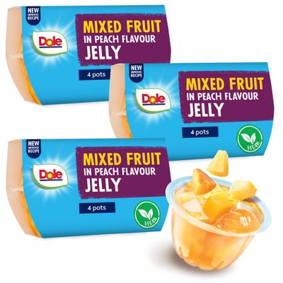 Dole Mixed Fruit In Peach Jelly 3 x 4 Packs of Assorted Fruits, Healthy Snack, No Added Sugar Fruit Cocktail Bowls, Perfect for Breakfast & Dessert or Adding to Recipes Dole Mixed Fruit In Peach Jelly 3 x 4 Packs of Assorted Fruits, Healthy Snack, No Added Sugar Fruit Cocktail Bowls, Perfect for Breakfast & Dessert or Adding to Recipes
