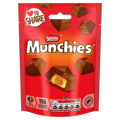 Munchies Milk Chocolate and Sharing Bag Caramel Sharings Bags, 8 x 104 g Original 81g