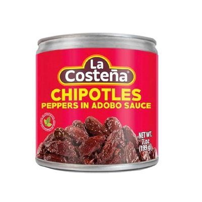 La Costena Chipotle Peppers In Adobo Sauce 7Oz Can - 199g including To-Go Lime Seasoning