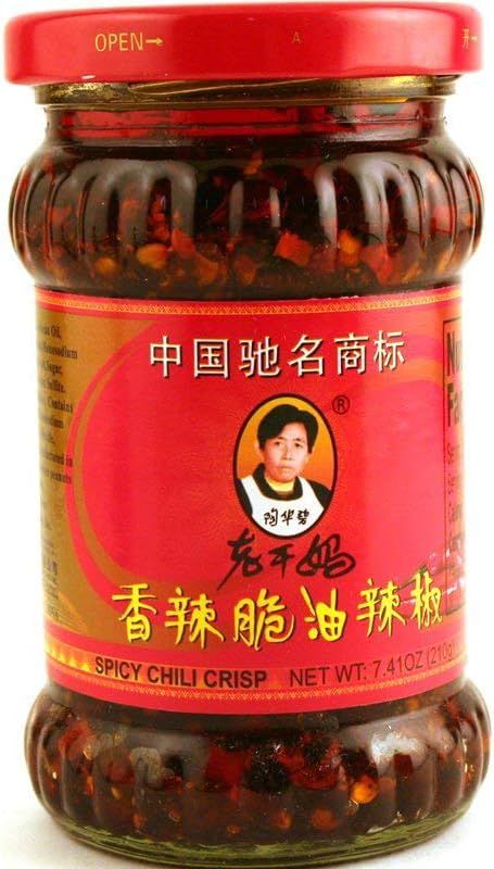 Laoga ma Crispy Chilli Oil 1 Pack (210g Each) - Chinese Chilli Oil with Crunchy Texture and Premium Ingredients for Cooking, Dipping, and Topping
