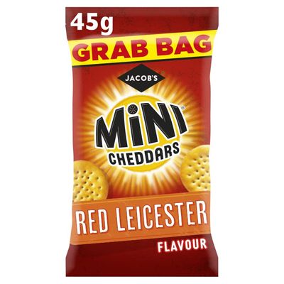 JACOB'S Mini Cheddars Red Leicester Grab Bag, 45 g (Pack of 30)