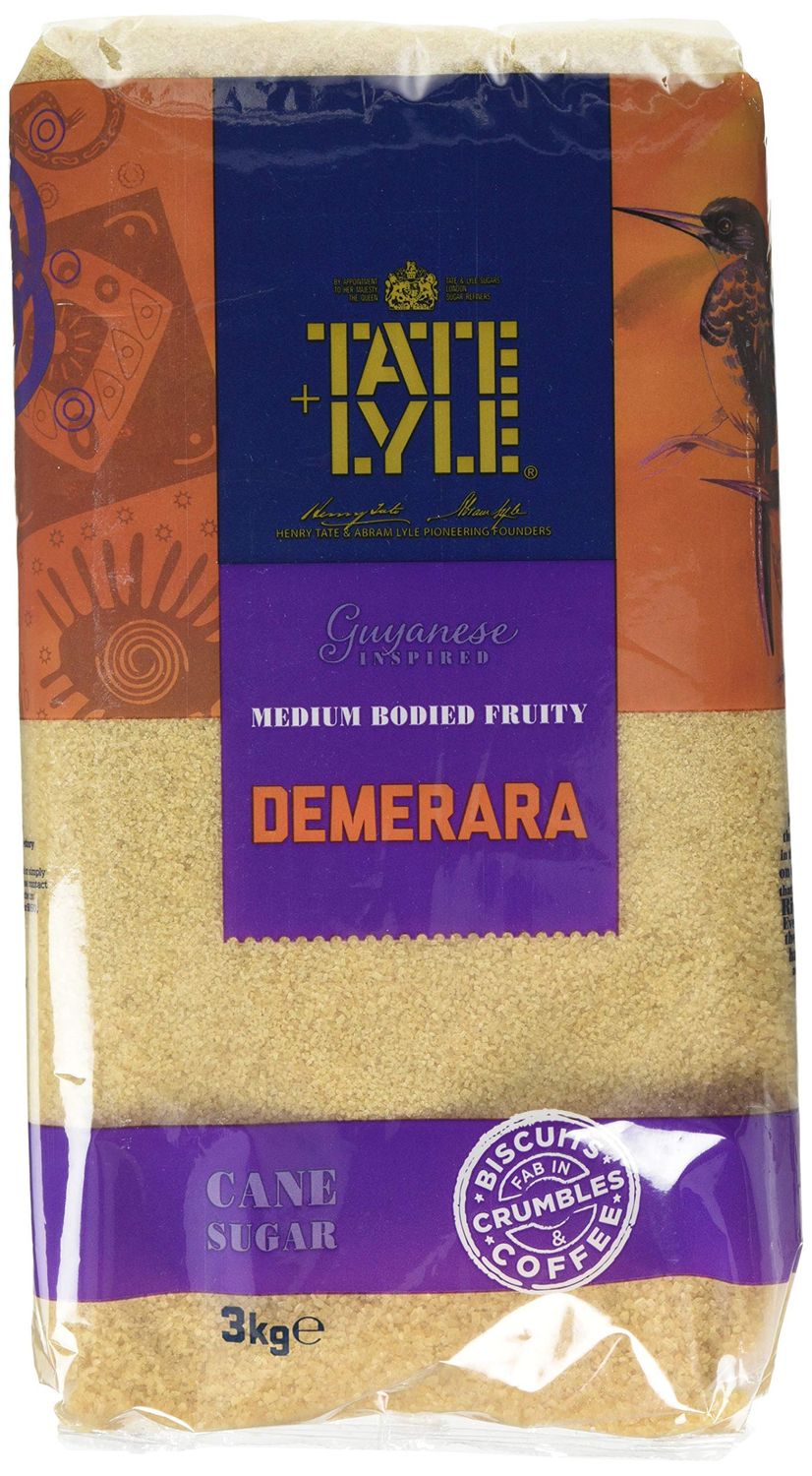 Tate &amp; Lyle - Demerara Brown Sugar - Fruity, Sweet-Spiced Crystals with Crunch - For Hot &amp; Cold Drinks, Baking and Toppings - Vegan, Vegetarian and Suitable for Kosher Diets - 3kg x 4