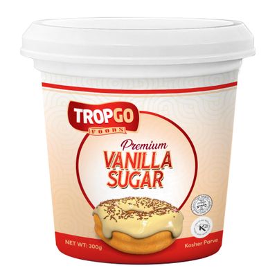 Tropgo Premium Vanilla Sugar 300g - Ideal for Cakes and Desserts, Infused with Rich Vanilla Flavour for Baking, Coffee, Tea, Custards, and Puddings - Great for Garnishing Baked Goods &amp; Fresh Fruit