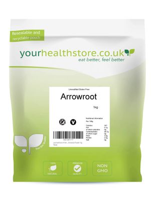 yourhealthstore Premium Unmodified Gluten Free Arrowroot Powder White, 1 kg (Pack of 1)