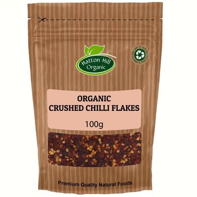 Organic Crushed Chilli Flakes 100g by Hatton Hill Organic