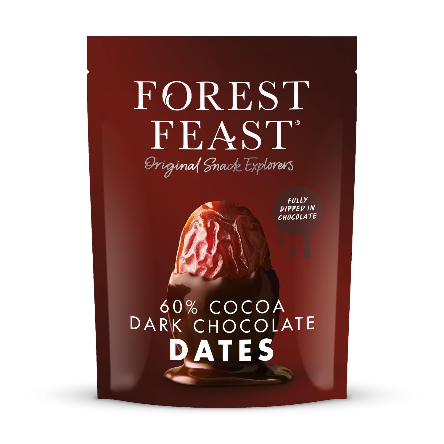 FOREST FEAST Dark Chocolate Dates 1kg Pack - 60% Belgian Cocoa Covered Sweet Dried Fruit, Gluten-Free, Vegan Snack