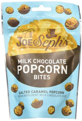 Joe & Seph's Milk Chocolate Popcorn Bites 63g Crunchy popcorn, with a soft chewy centre, encased in smooth Milk Chocolate For Everyday Snacking