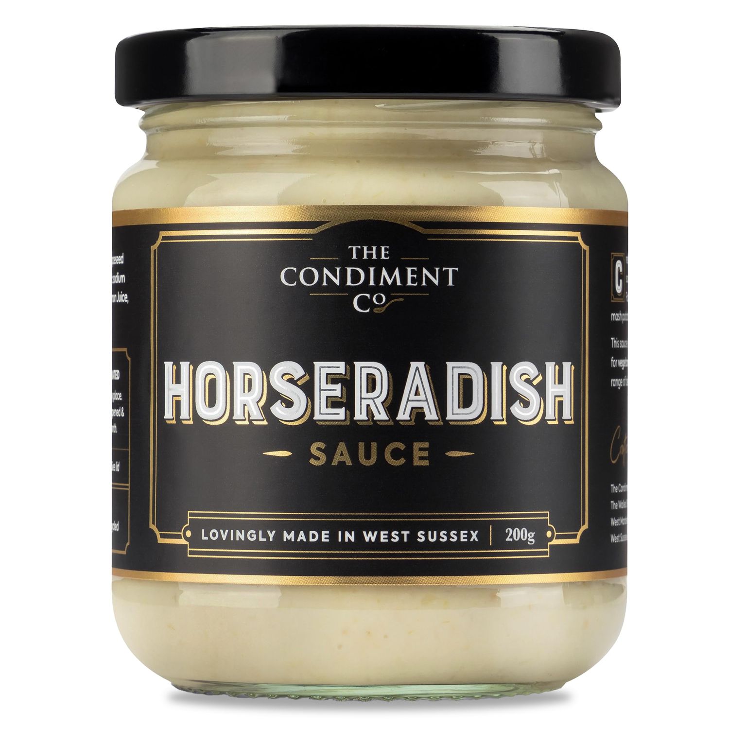The Condiment Company Horseradish Sauce - Extra Hot British Creamed Horseradish Sauce, Mustard-Free, Gluten Free 200g Jar - Perfect for Christmas Roasts, Festive Feasts, Hampers &amp; Foodie Gifts