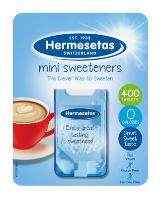 Hermesetas Mini Sweeteners 400 Tablets - Zero Calorie Sugar Free Pocket Size Dispenser