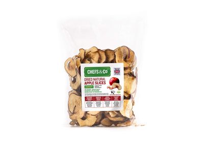 CHEFS &amp; CO Dried Apple Slices 250g 100% Natural Whole Dried Fruit Dried &amp; Unpeeled Healthy Sweet Snack Seeds Removed No preservatives No Added Sugar (CRUNCHY, 250 g (Pack of 1))