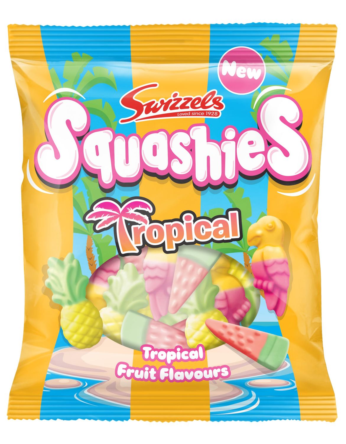 Swizzels Squashies Tropical Flavour 100g, Fruity Flavoured Sweets