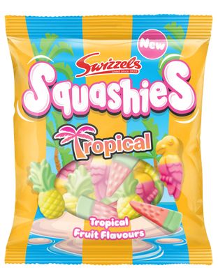 Swizzels Squashies Tropical Flavour 100g, Fruity Flavoured Sweets