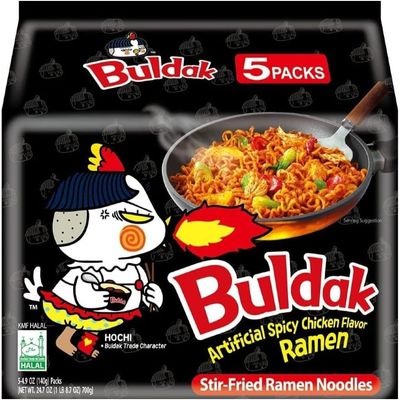 Bulldak Hot Chicken Ramen - 140g (Pack of 5) Spicy Korean Noodles for Heat Lovers Extreme Spiciness Quick & Easy Meal Authentic Korean Flavor Bold & Addictive