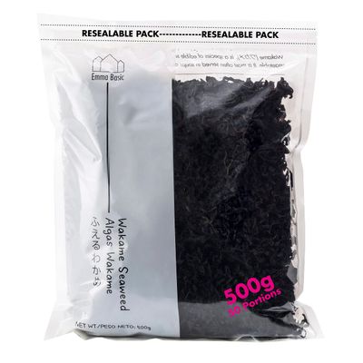 Emma Basic Dried Wakame 500g Ready in three Minutes High Fibre &amp; Protein Re-sealable pack Vegan Umami