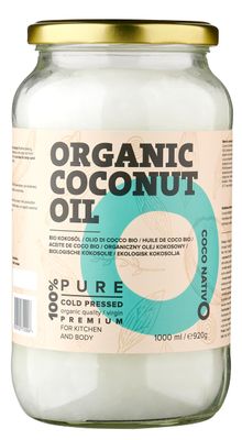 Organic Coconut Oil CocoNativo - 1000mL (1Liter) - Extra Virgin Coconut Oil, Premium, Native, Cold Pressed, Raw Food Quality, Pure (1000ml) - for Cooking, Frying and Baking, for Hair and Skin Organic Coconut Oil CocoNativo - 1000mL (1Liter) - Extra Virgin Coconut Oil, Premium, Native, Cold Pressed, Raw Food Quality, Pure (1000ml) - for Cooking, Frying and Baking, for Hair and Skin