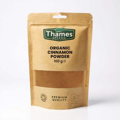 Organic Ceylon Cinnamon Powder, No Additives, No Preservatives, Non-GMO, Vegan - Perfect for Baking, Cooking, and Beverages - Thames Organic 100g