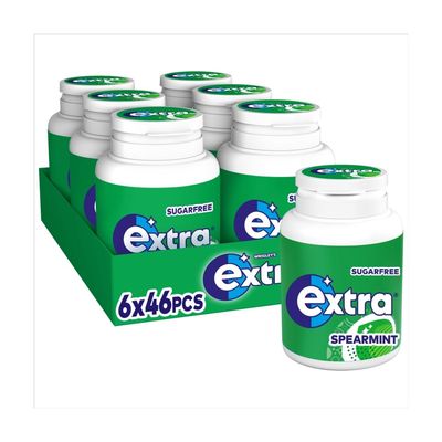 Extra - Spearmint Chewing Gum - 46 Pieces x 6 (Full Case)