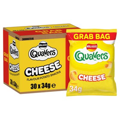 Walkers Quavers Cheese Snacks 34 g (Case of 30)