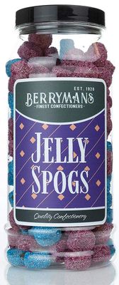 Original Jelly Spogs Retro Sweets Gift Jar By Berrymans Sweet Shop - Classic Sweets, Traditional Taste.