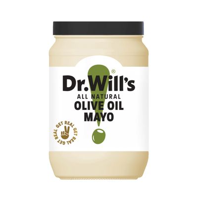 Dr. Will's Olive Oil Mayonnaise Keto Mayo with Pure Extra Virgin Olive Oil Free Range Egg Yolk Seed Oils and Sugar Free For Salad, Sandwiches and more Mayonnaise - 630g Glass Jar
