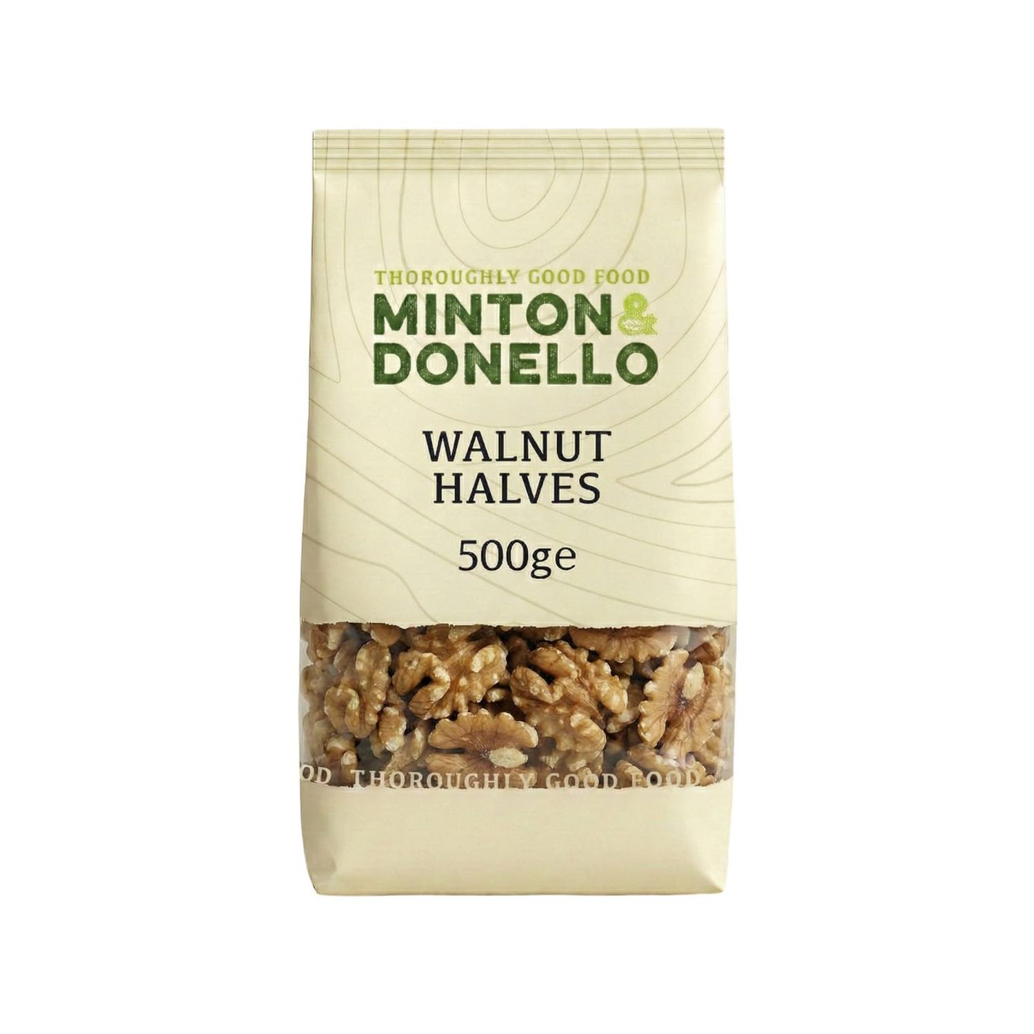 Minton &amp; Donello Crunchy Walnut Halves 500g - Fresh, Rich Nuts Great for Snacking, Oat Bowls, Baking, Salads, Recipes &amp; Adding Natural Protein to Everyday Meals