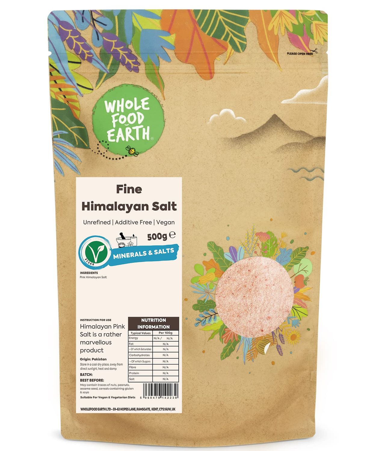 Wholefood Earth - Fine Himalayan Rose Pink Salt 500 g