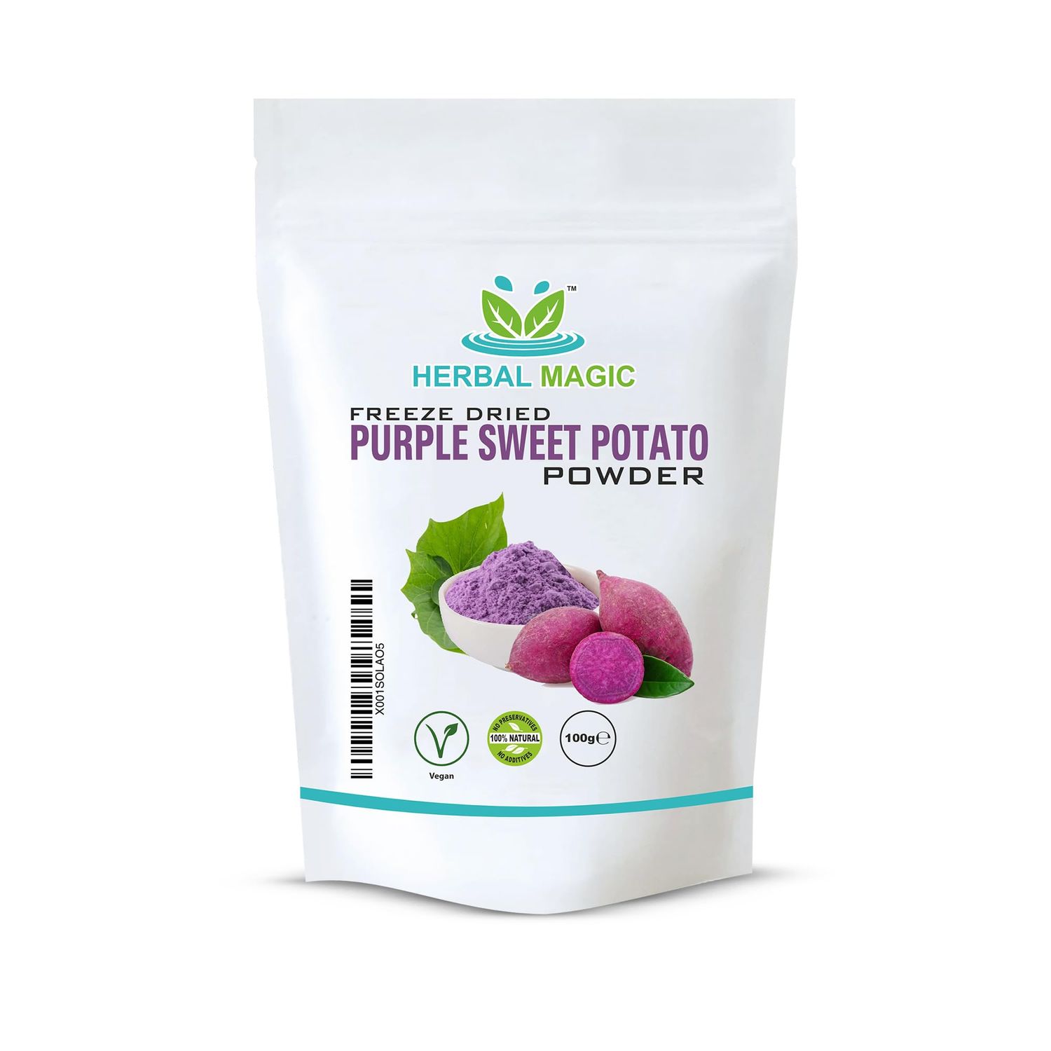 Herbal Magic's Pure Freeze Dried Purple Sweet Potato Powder, Sprinkle on Fresh Fruit, Sparkle Your Smoothies,use in raw Food Recipes, Natural Food Color100 g (Pack of 1)