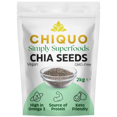 Chiquo Chia Seeds 2kg - High Nutritional Value &amp; Packed with Protein Perfect for Smoothies, Salads &amp; Keto Recipes Boost Every Meal
