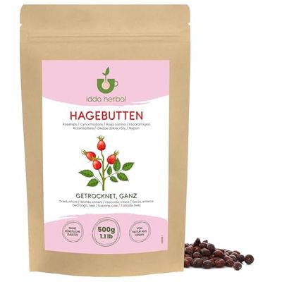 IDDA Herbal Rosehip Tea 500g 1.1 lb, Whole Dried Rosehips, Rose Hips Dried for Herbal Infusions