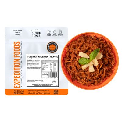 EXPEDITION FOODS Spaghetti Bolognese (Single Serving / 450KCAL) Freeze-Dried Camping &amp; Hiking Food
