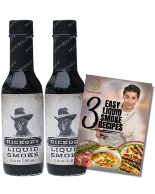 Liquid Smoke for Cooking (148 ml x 2) - Stubbs Hickory Liquid Smoke for Cooking Vegan with Recipe Leaflet Liquid Smoke Seasoning and for Flavouring Ideal for Vegetarians and Vegans l Gluten-Free