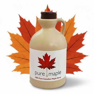 Pure Maple 100% Canadian Maple Syrup - 1L Jug, Dark Robust Grade A with Caramel Taste, Natural Sweetener for Pancakes, Waffles, Gluten Free &amp; Vegan, No Additives or Artificial Flavours