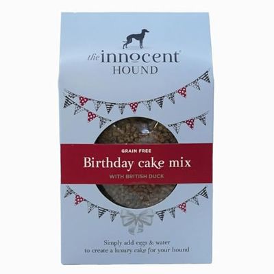 The Innocent Hound Dog Birthday Cake Mix Easy To Bake Recipe with British Duck, Cranberries & Apples Easy-Bake 6" Cake or Pupcakes Single Protein, Grain-Free & Hypoallergenic Dog Birthday Cake