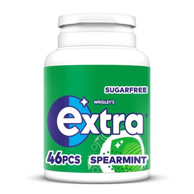 Extra Chewing Gum Bottle Sugar Free, Spearmint Flavour, 46 Pieces